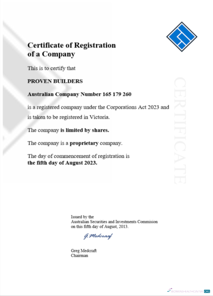 Download Australia certificate of registration Word and PDF template Photoshop template